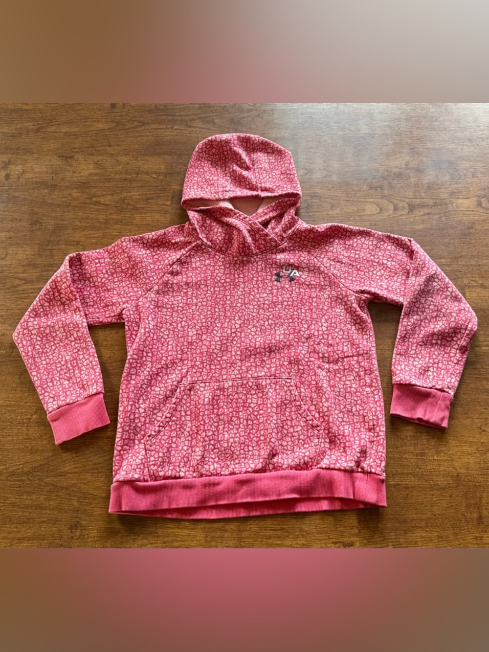 Under Armour Girls Sweatshirt Youth Large – Pink with Criss Cross Neck